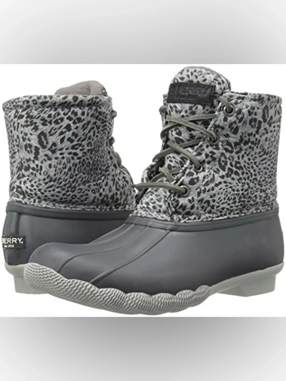 Sperry Topsider Saltwater Cheetah/ Grey Boot